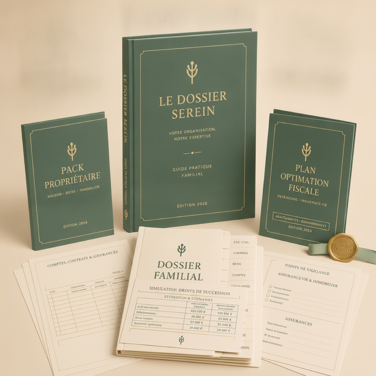 Le set complet Pack Patrimoine : guide, classeur, fiches et le Plan Optimisation Fiscale